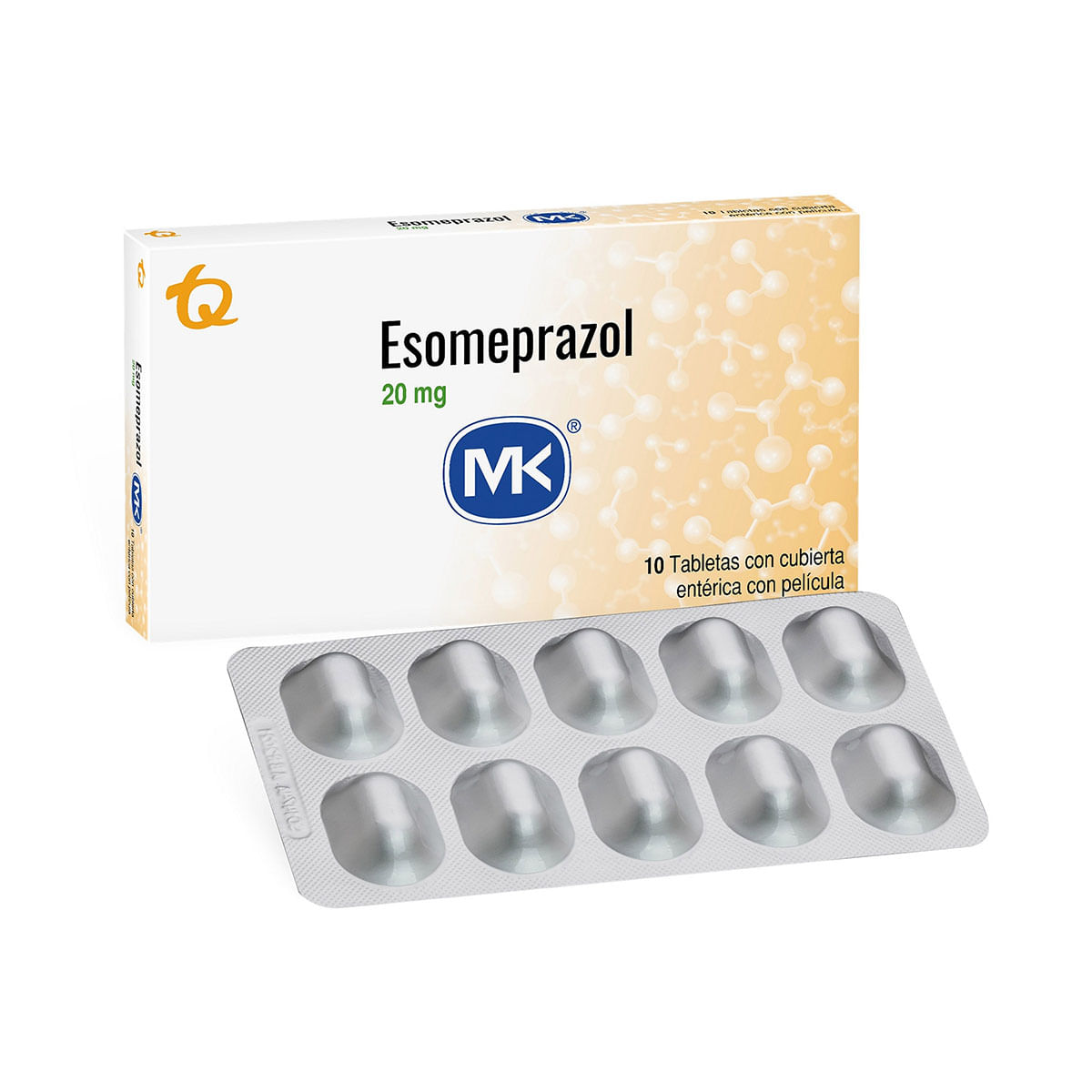 Esomeprazol 20 Mg Mk Caja X 10 Tabletas Cubiertas.