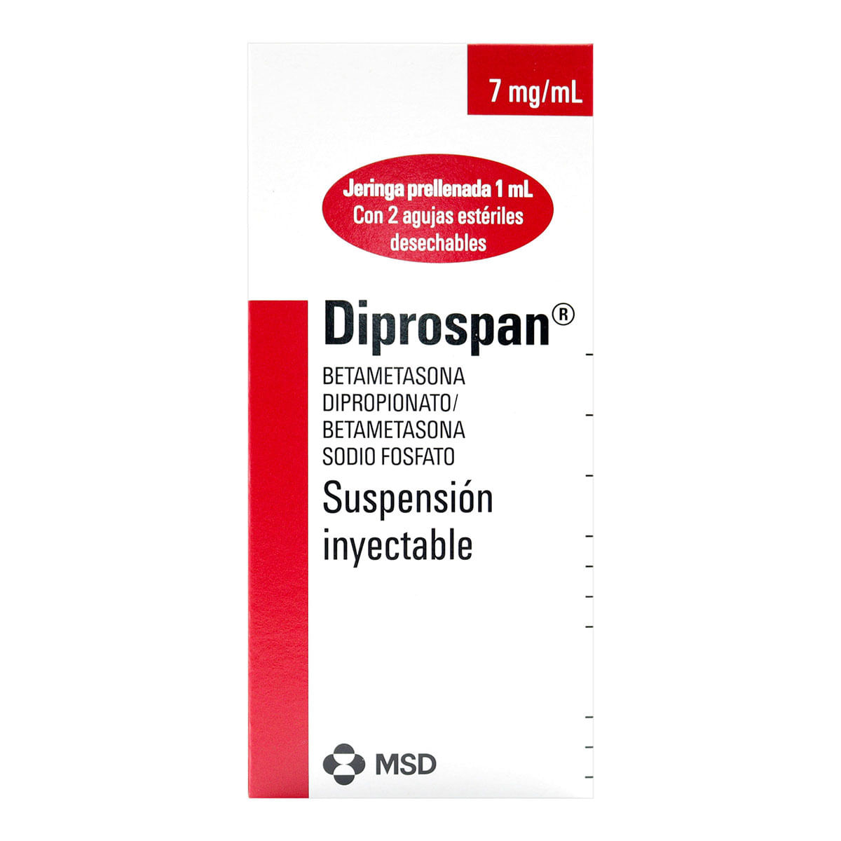 Suspensión Inyectable Diprospan 7 Ml/1 Ml Msd Caja X 1 Jeringa Prellenada.