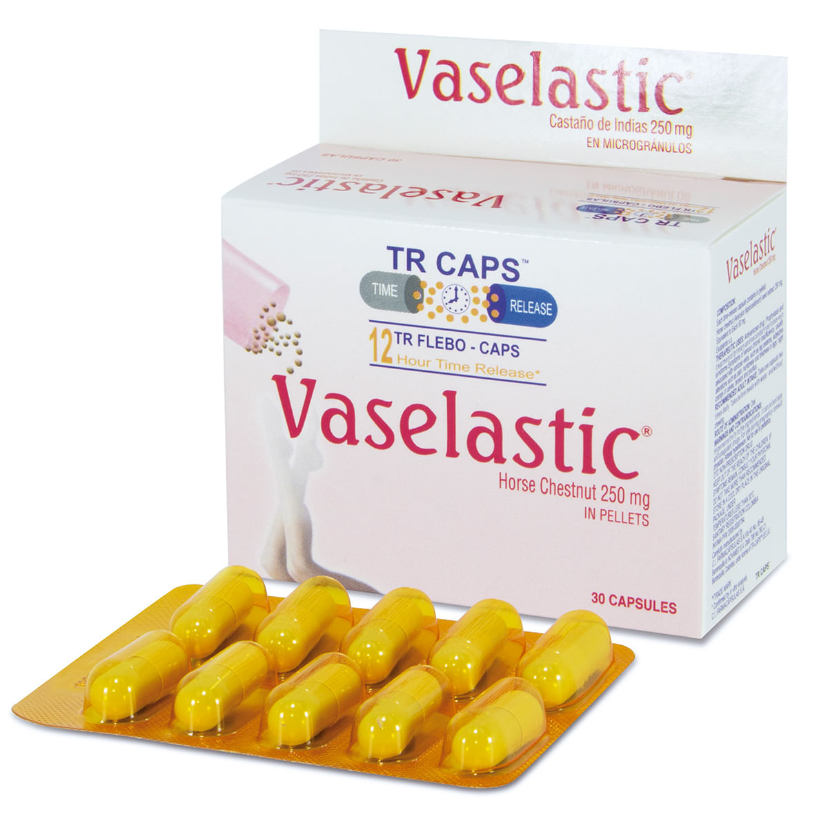 Vaselastic 250 Mg Novamed Caja X 30 Cápsulas.
