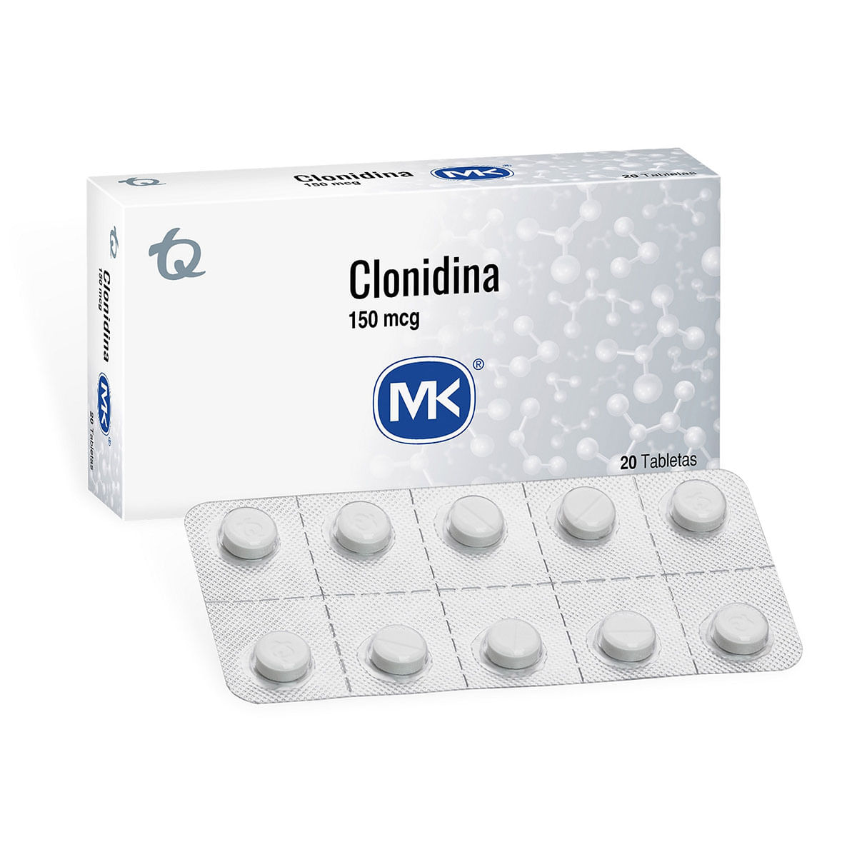 Clonidina 150 Mg Mk Caja X 20 Tabletas.