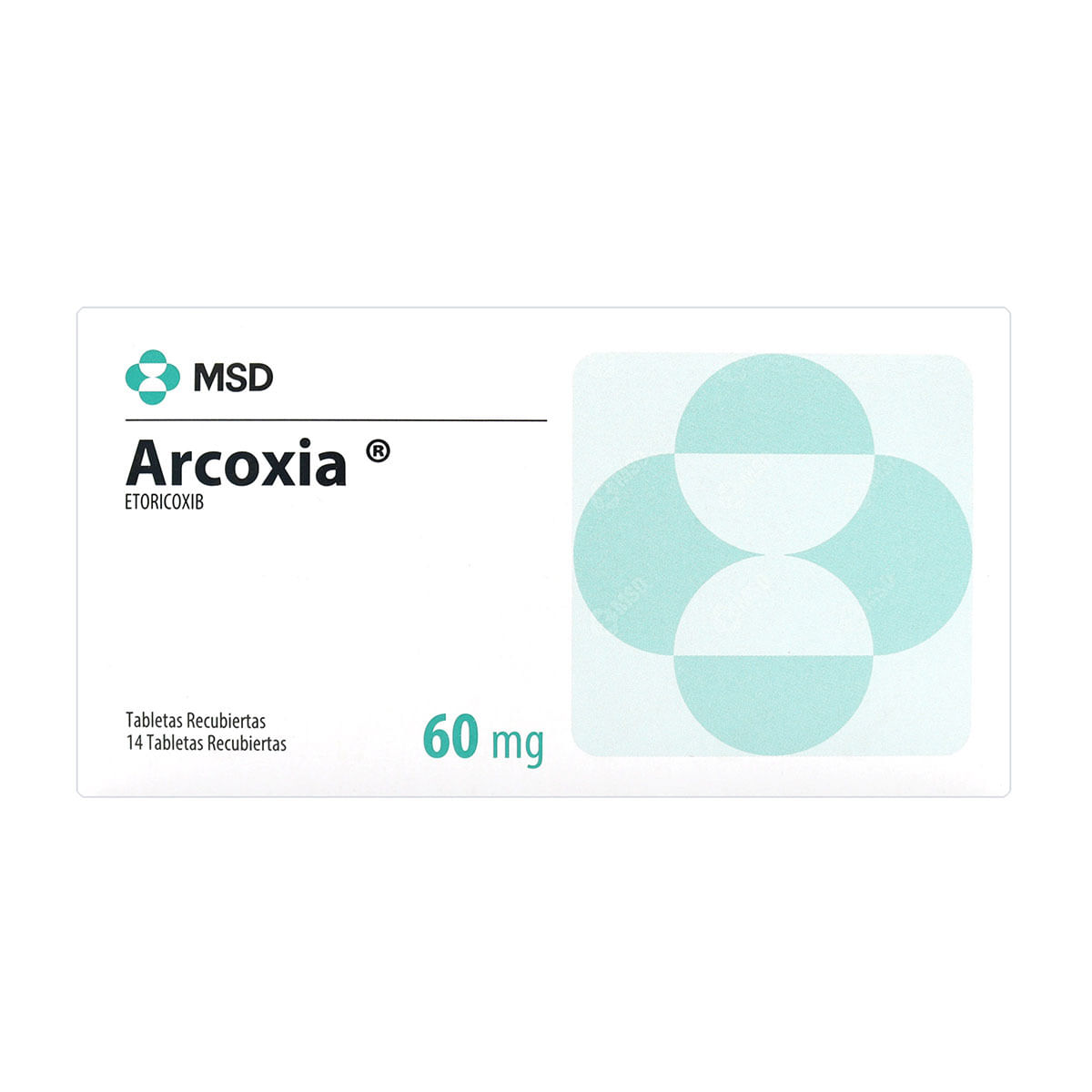 Arcoxia 60 Mg Msd Caja X 14 Tabletas Recubiertas.