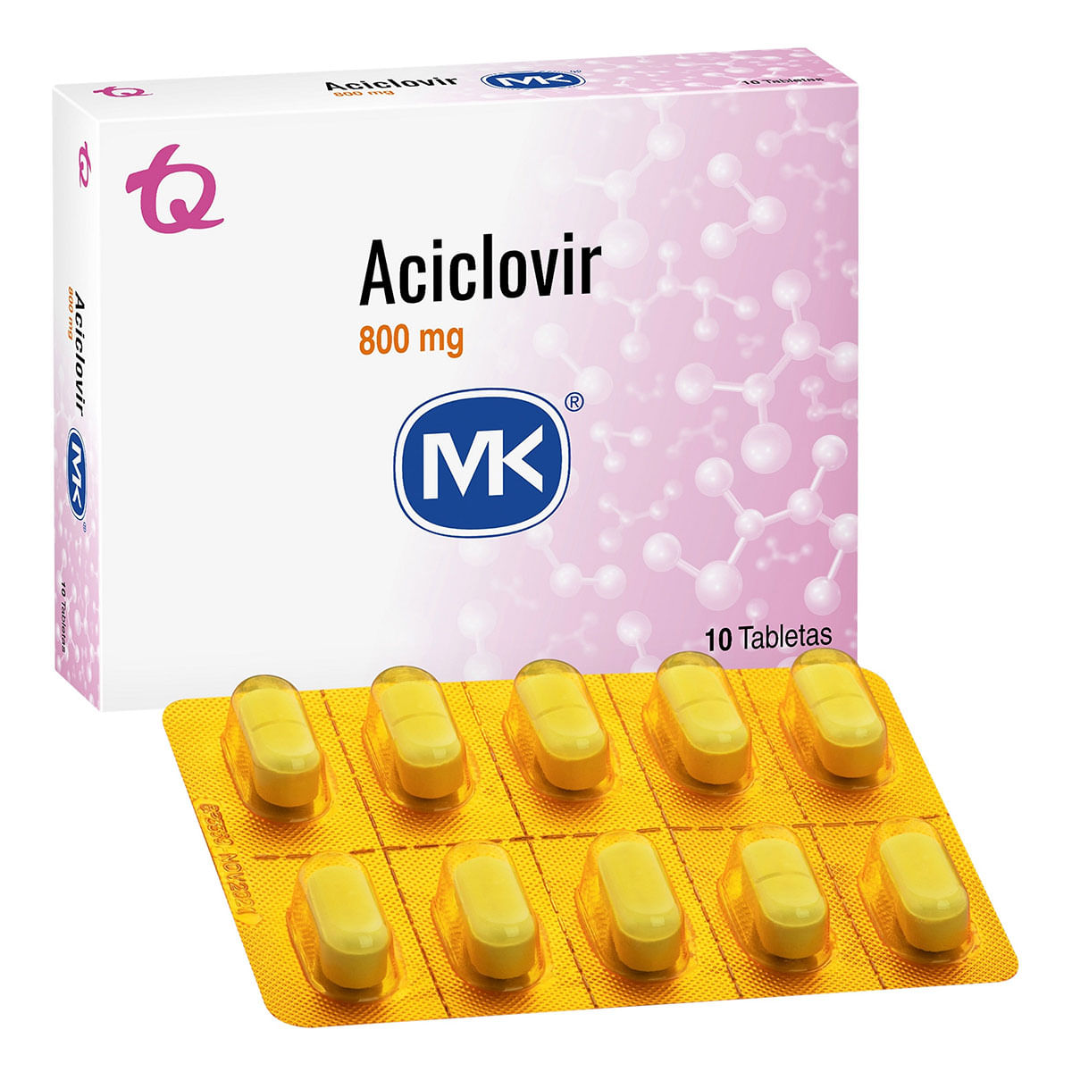 Aciclovir 800 Mg Mk Caja X 10 Tabletas.