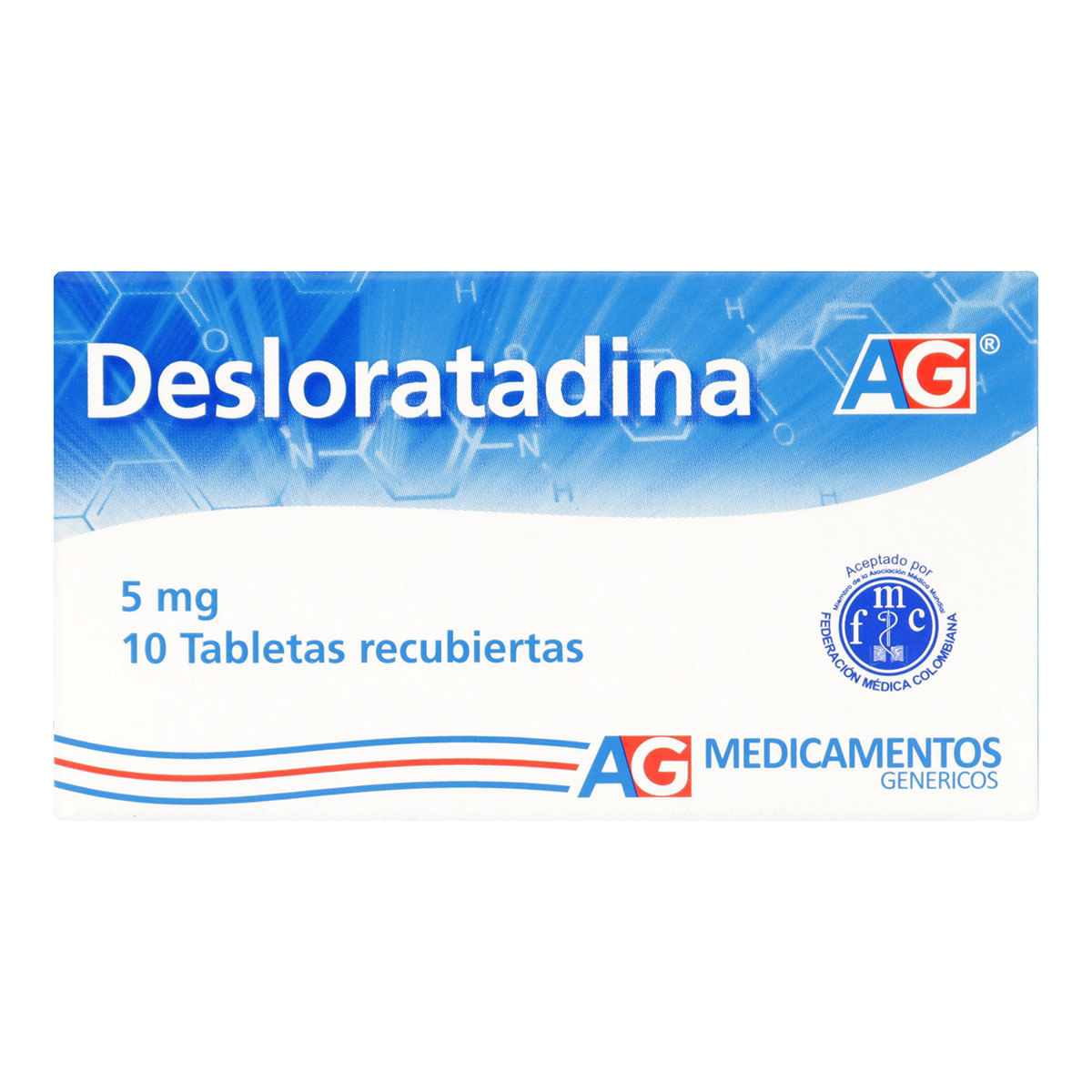 Desloratadina 5 Mg Ag Caja X 10 Tabletas Recubiertas.