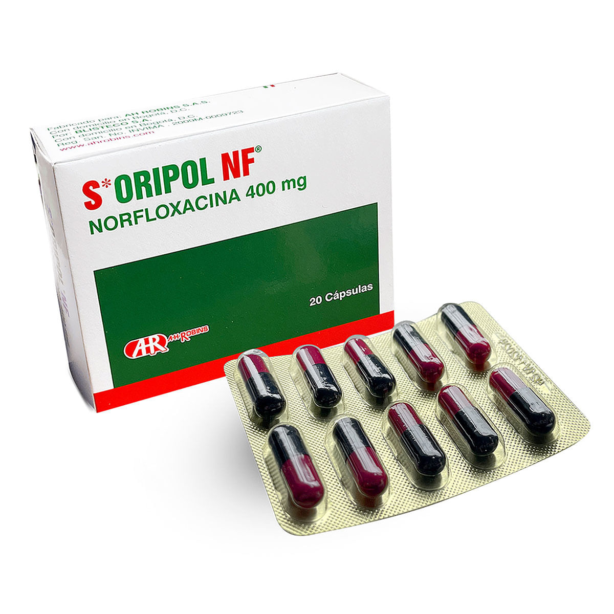 S-Oripol Nf 400 Mg Ah Robins Caja X 20 Cápsulas.