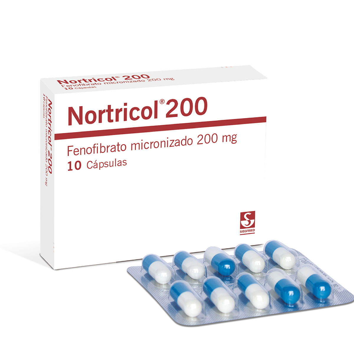 Nortricol 200 Mg Siegfried Caja X 10 Cápsulas.
