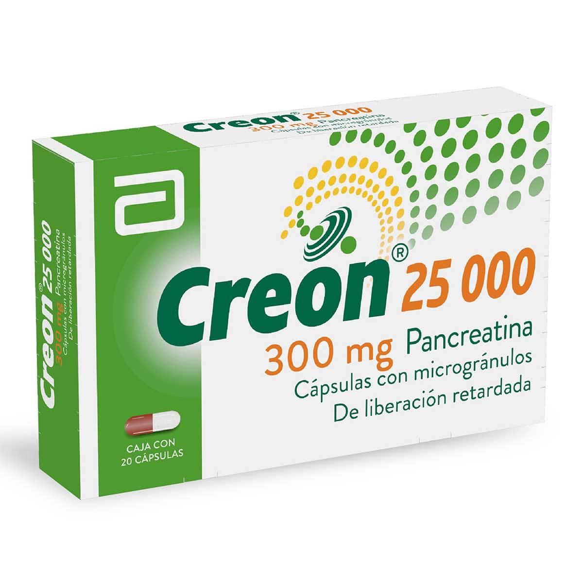 Creon 25000 300 Mg Abbott Caja X 20 Cápsulas.