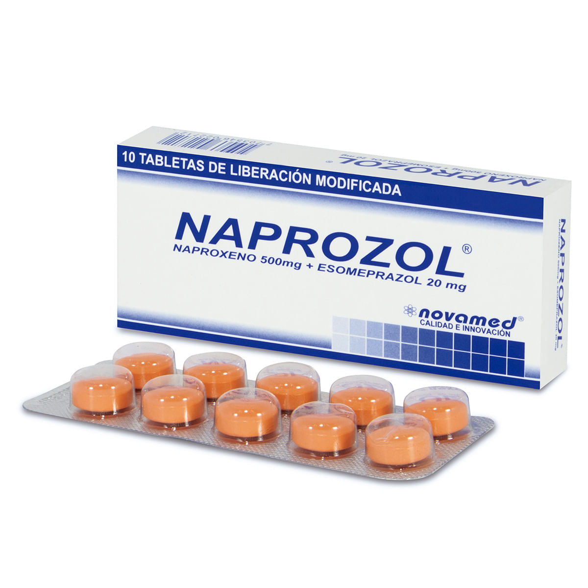 Naprozol 500 Mg/20 Mg Novamed Caja X 10 Tabletas.