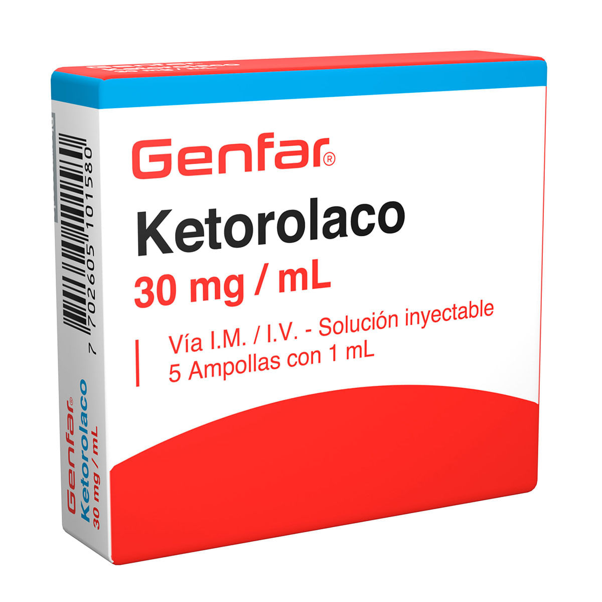 Solución Inyectable Ketorolaco 30 Mg/Ml Genfar Caja X 5 Ampollas.