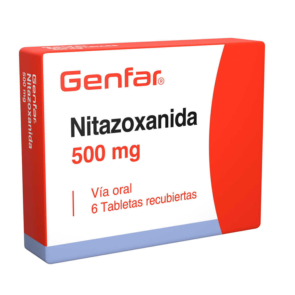 Nitaxozanida 500 Mg Genfar Caja X 6 Tabletas Recubiertas.