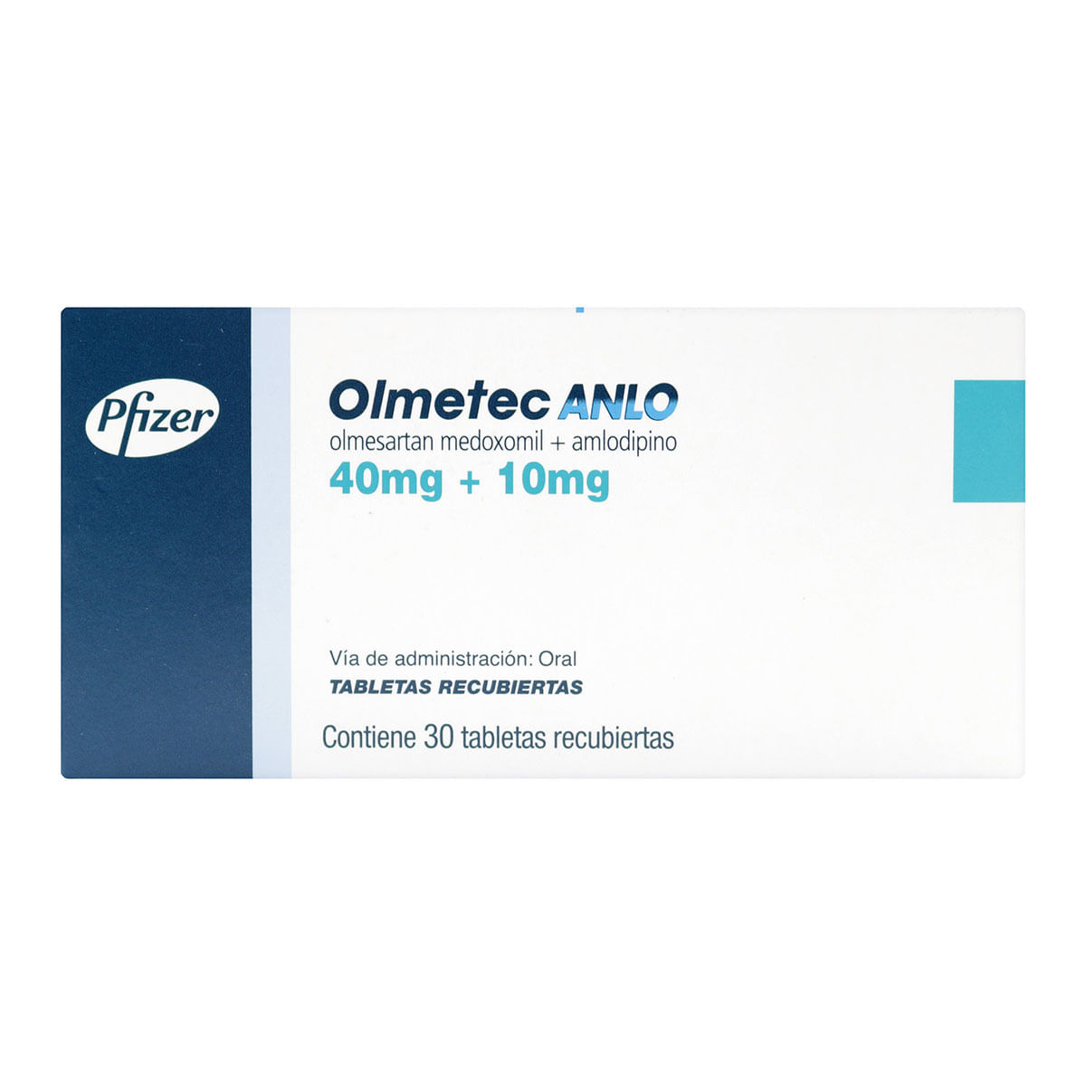 Olmetec Anlo 40 Mg/10 Mg Pfizer Caja X 30 Tabletas Recubiertas.