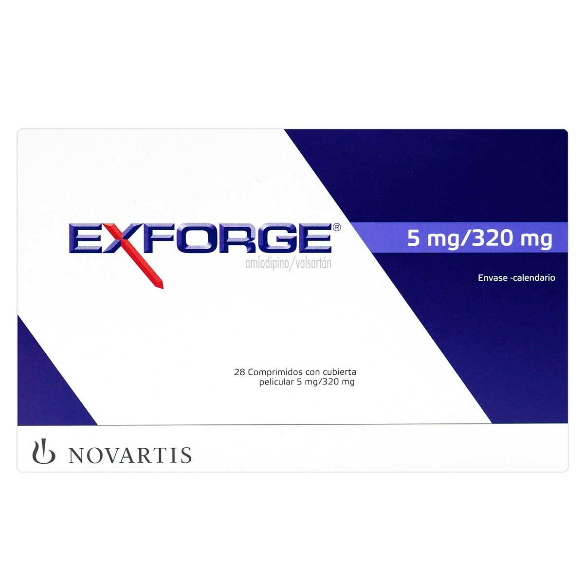 Exforge 5 Mg/320 Mg Novartis Caja X 28 Comprimidos.