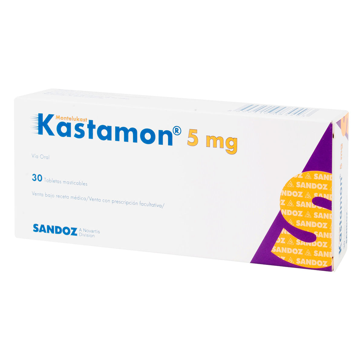 Kastamon 5 Mg Sandoz Caja X 30 Tabletas Masticables.