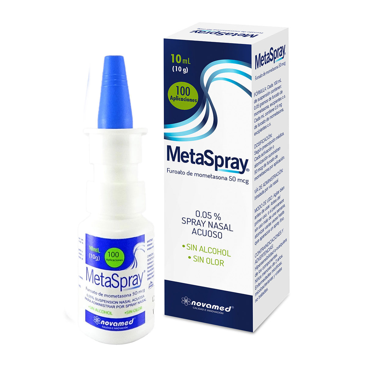 Spray Nasal Acuoso Metaspray 50 Mcg Novamed Frasco X 10 Ml.