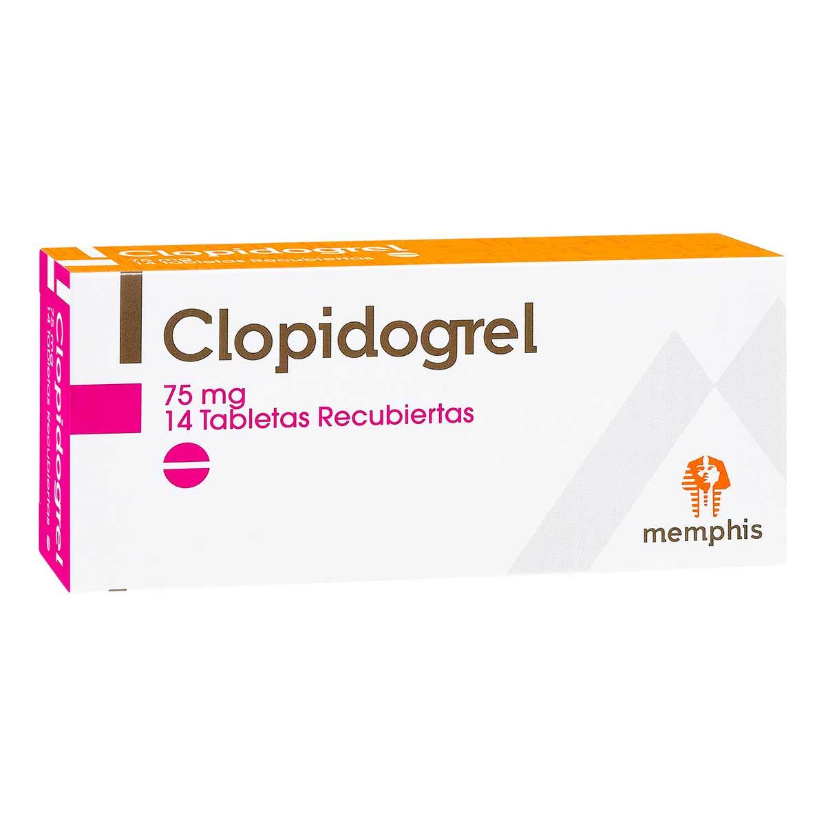 Clopidogrel 75 Mg Memphis Caja X 14 Tabletas Recubiertas.