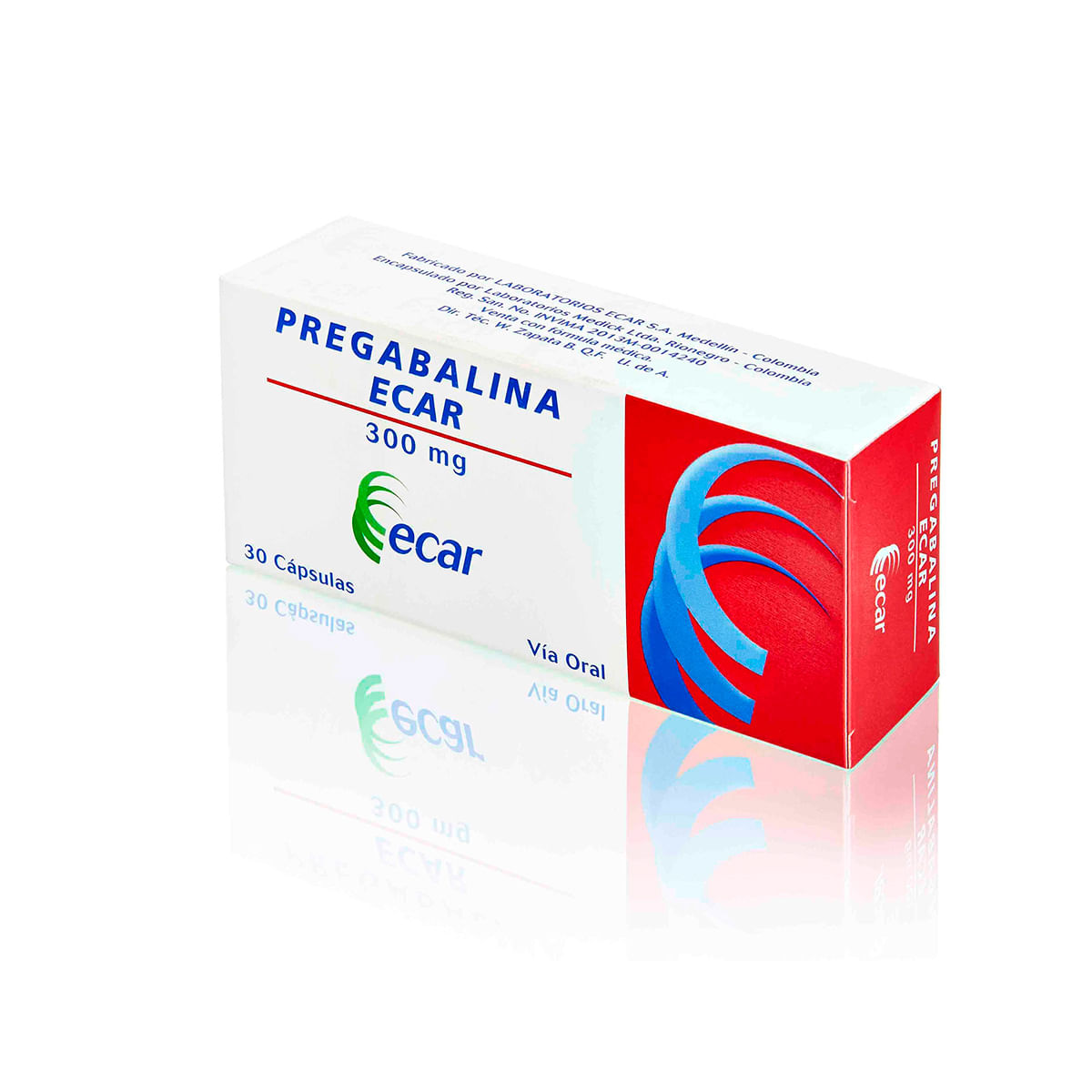 Pregabalina 300 Mg Ecar Caja X 30 Cápsulas.