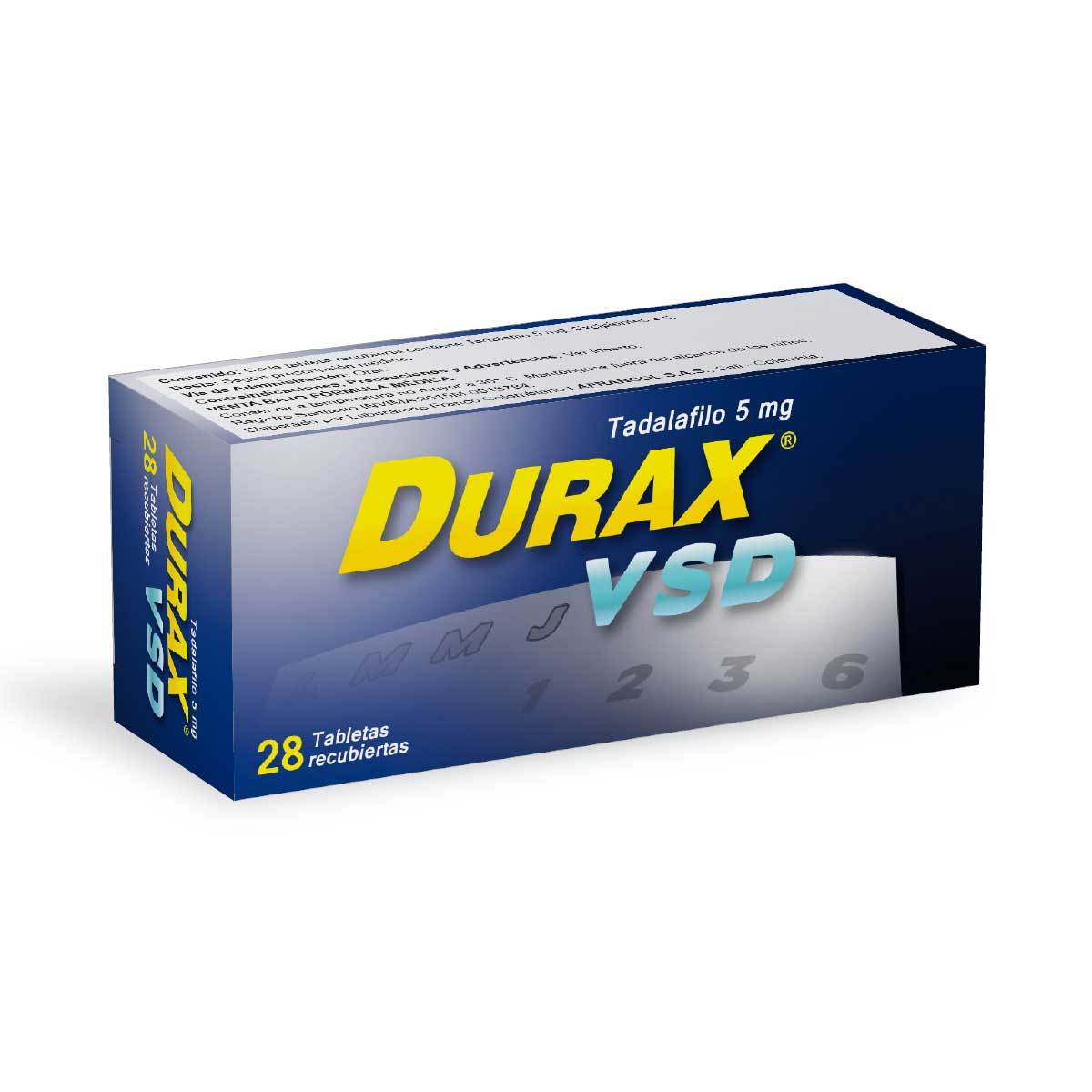 Durax Vsd 5 Mg Lafrancol Caja X 28 Tabletas Recubiertas.