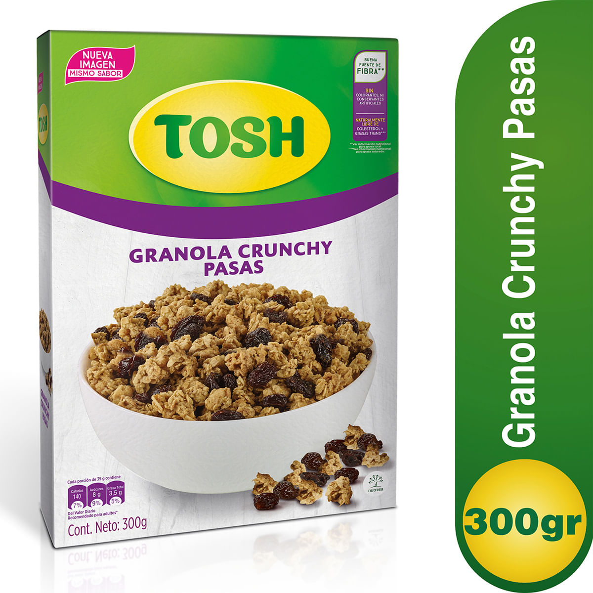 Granola Tosh Crunchy Pasas Caja x 300 g.