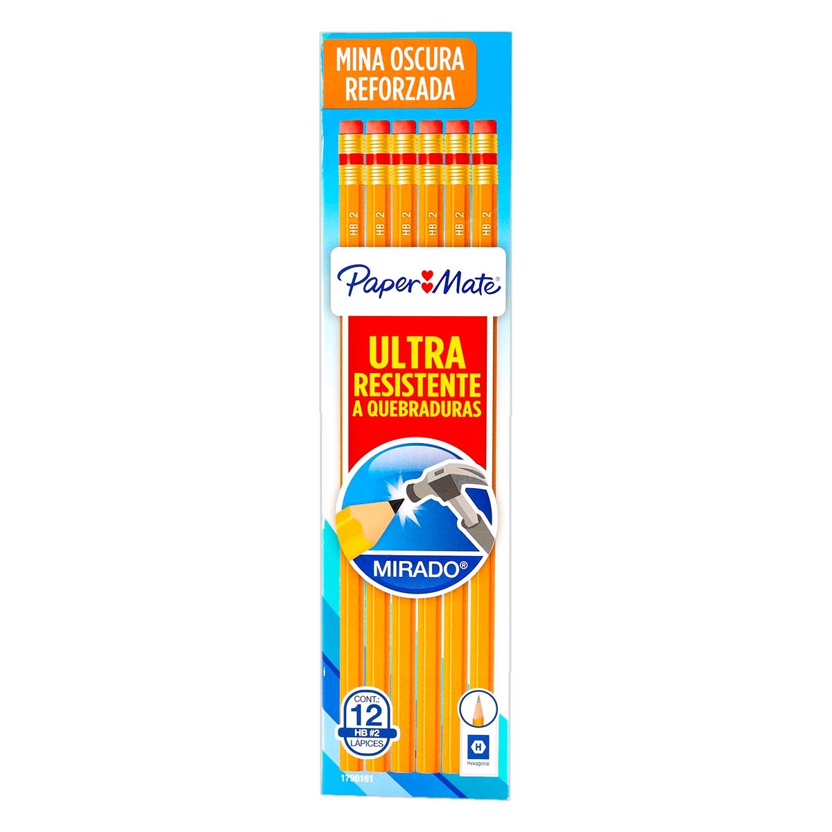 Lápiz de Grafito Paper Mate Mirado N-2 Caja x 12 Uds