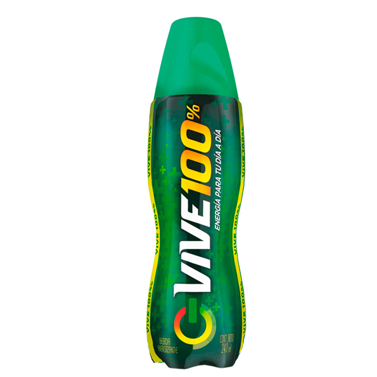 Bebida Energizante Vive 100% Botella x 240 mL Empaque x 6 Uds