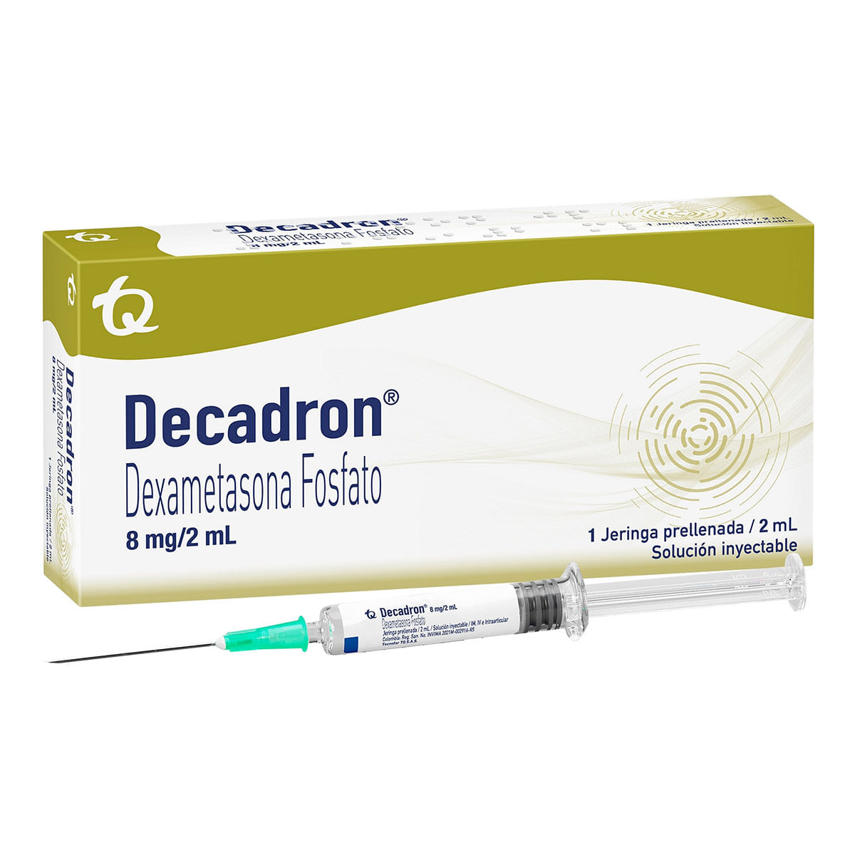 Solución Inyectable Decadron 8 Mg/2 Ml Tecnoquímicas Caja X 1 Jeringa Prellenada.