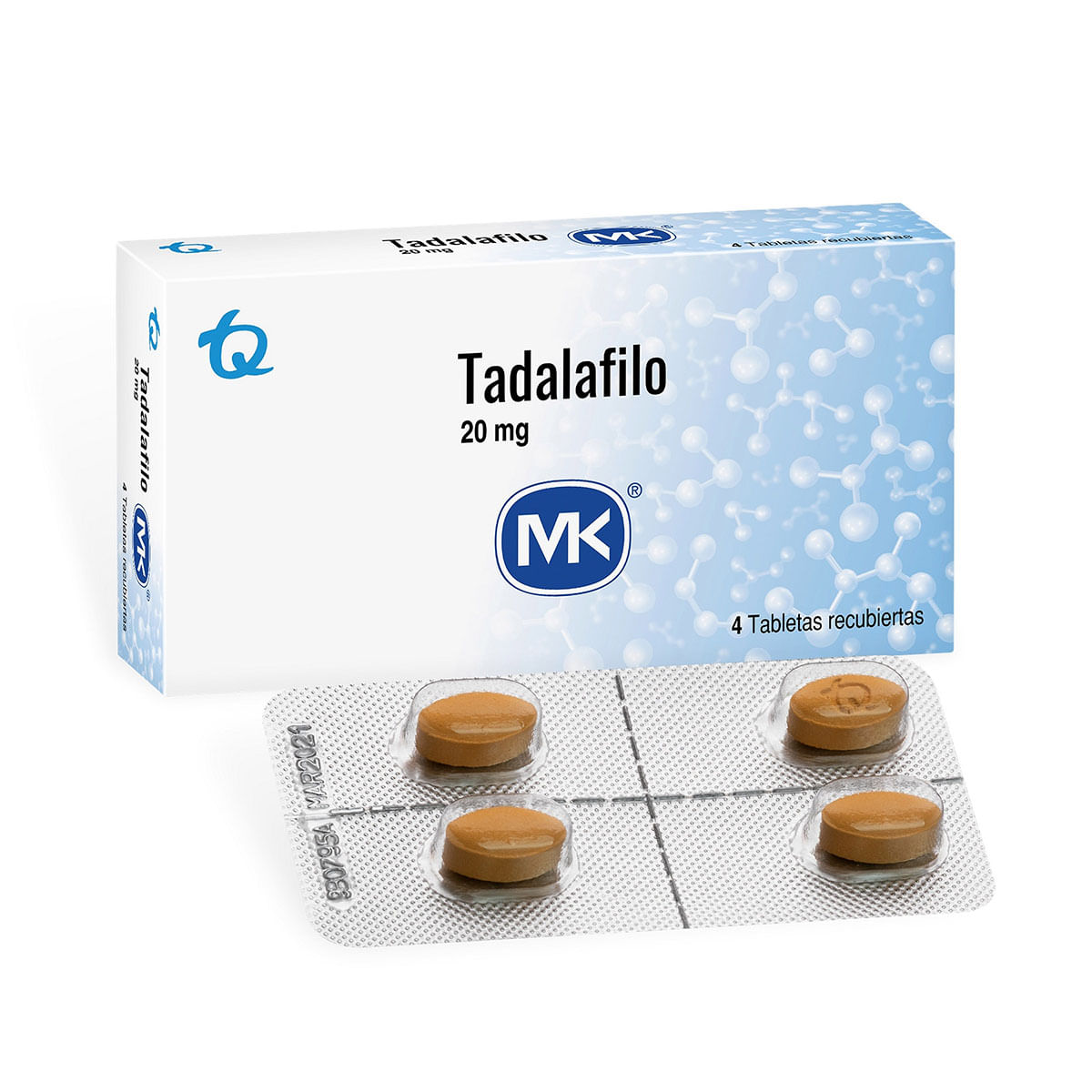 Tadalafilo 20 Mg Mk Caja X 4 Tabletas Cubiertas.