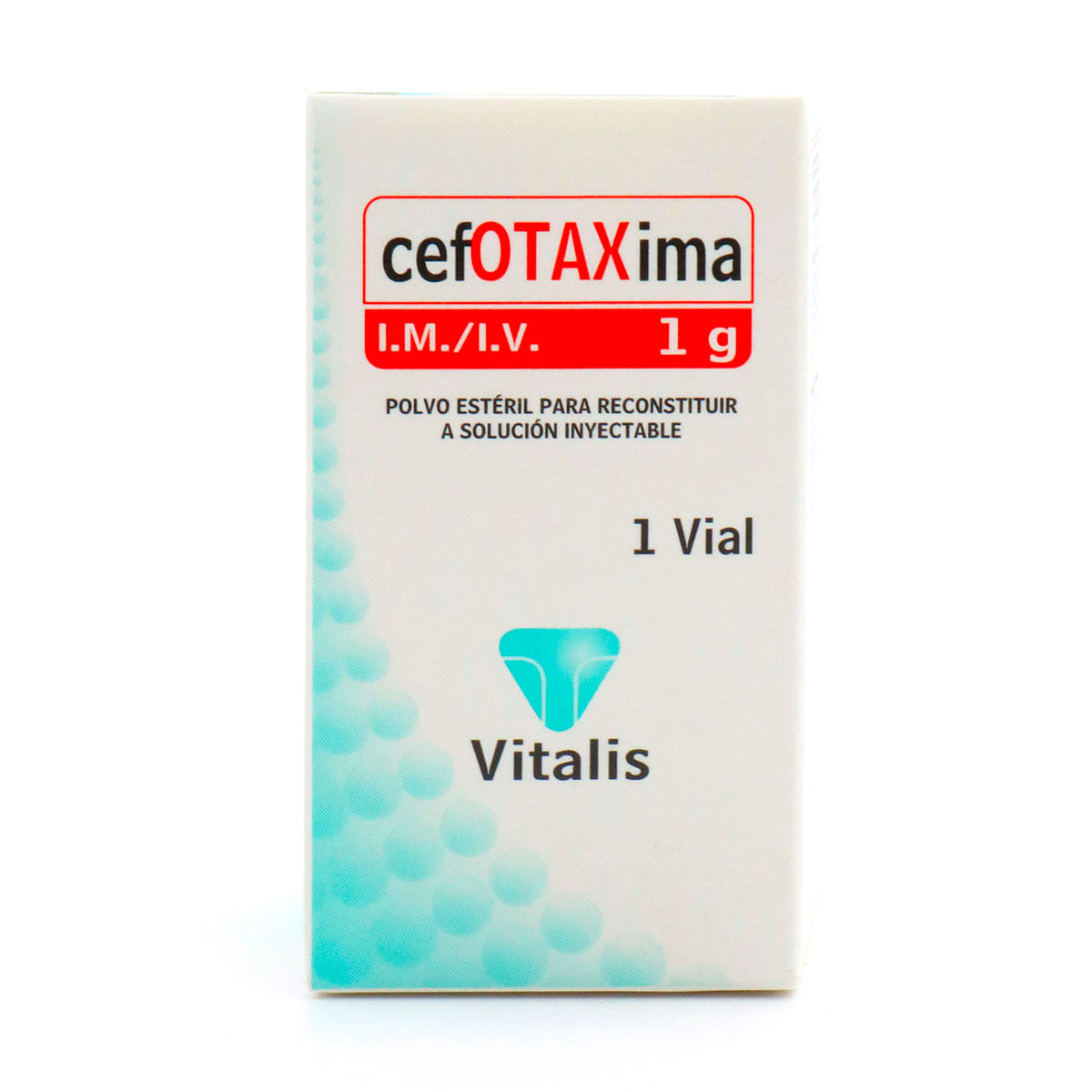 Solución Inyectable Cefotaxima 1 G Vitalis Caja X 1 Vial.