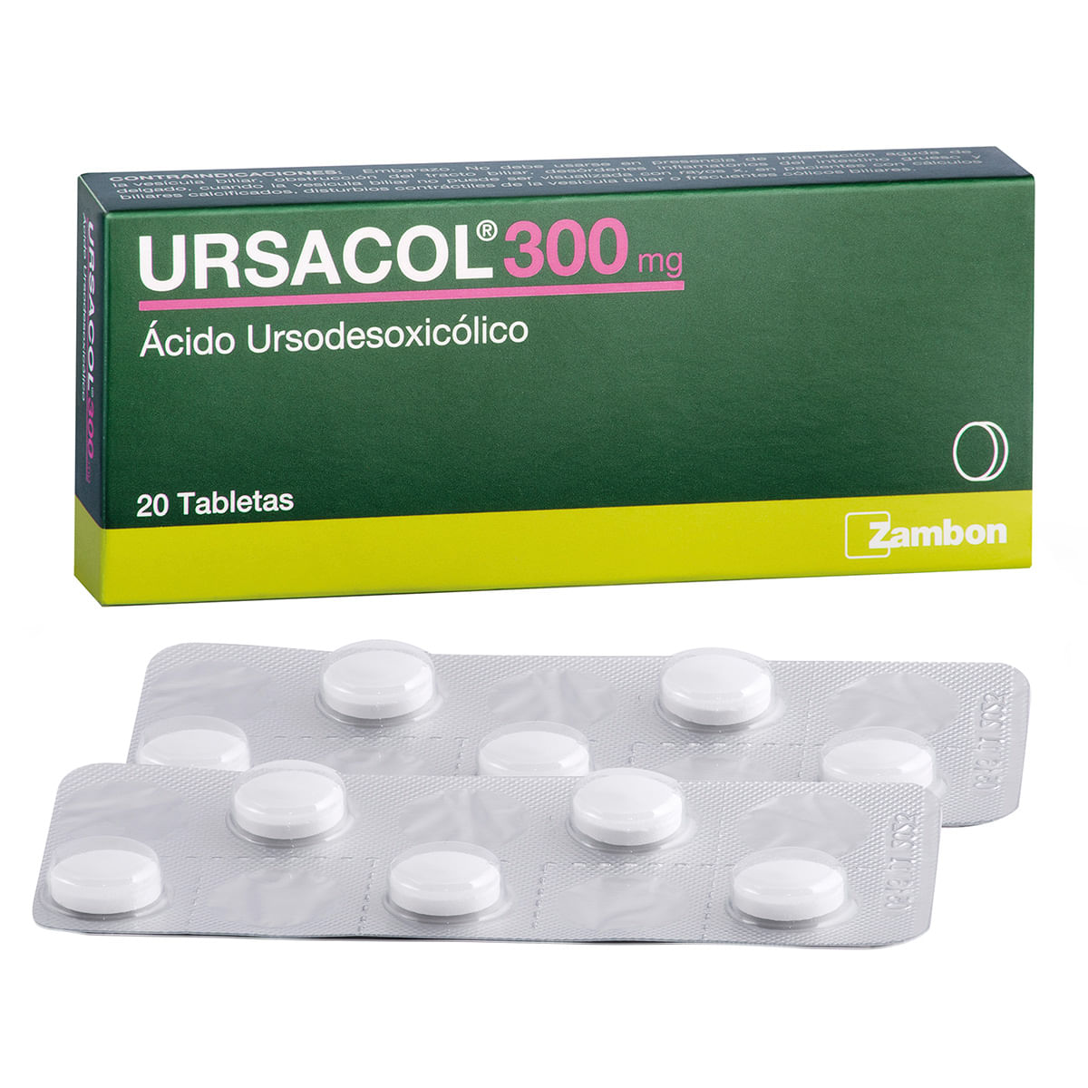 Ursacol 300 Mg Zambon Caja X 20 Tabletas.