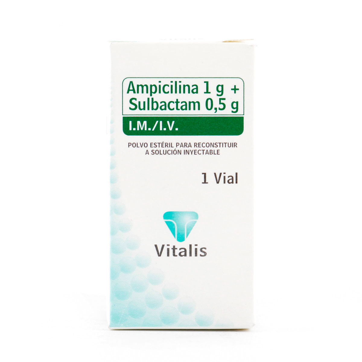 Solución Inyectable Ampicilina 1 G + Sulbactam 0.5 G Vitalis Polvo Caja X 1 Vial.