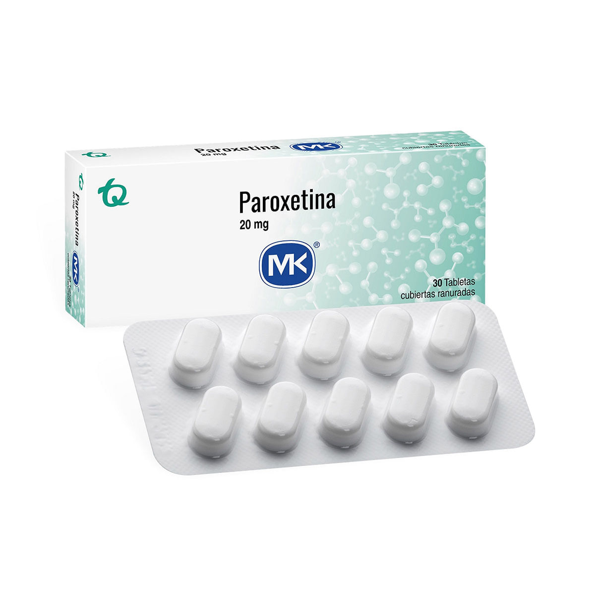 Paroxetina 20 Mg Mk Caja X 30 Tabletas Cubiertas Ranuradas.
