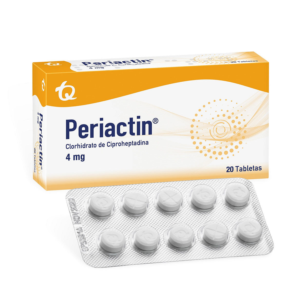 Periactin 4 Mg Tecnoquímicas Caja X 20 Tabletas.