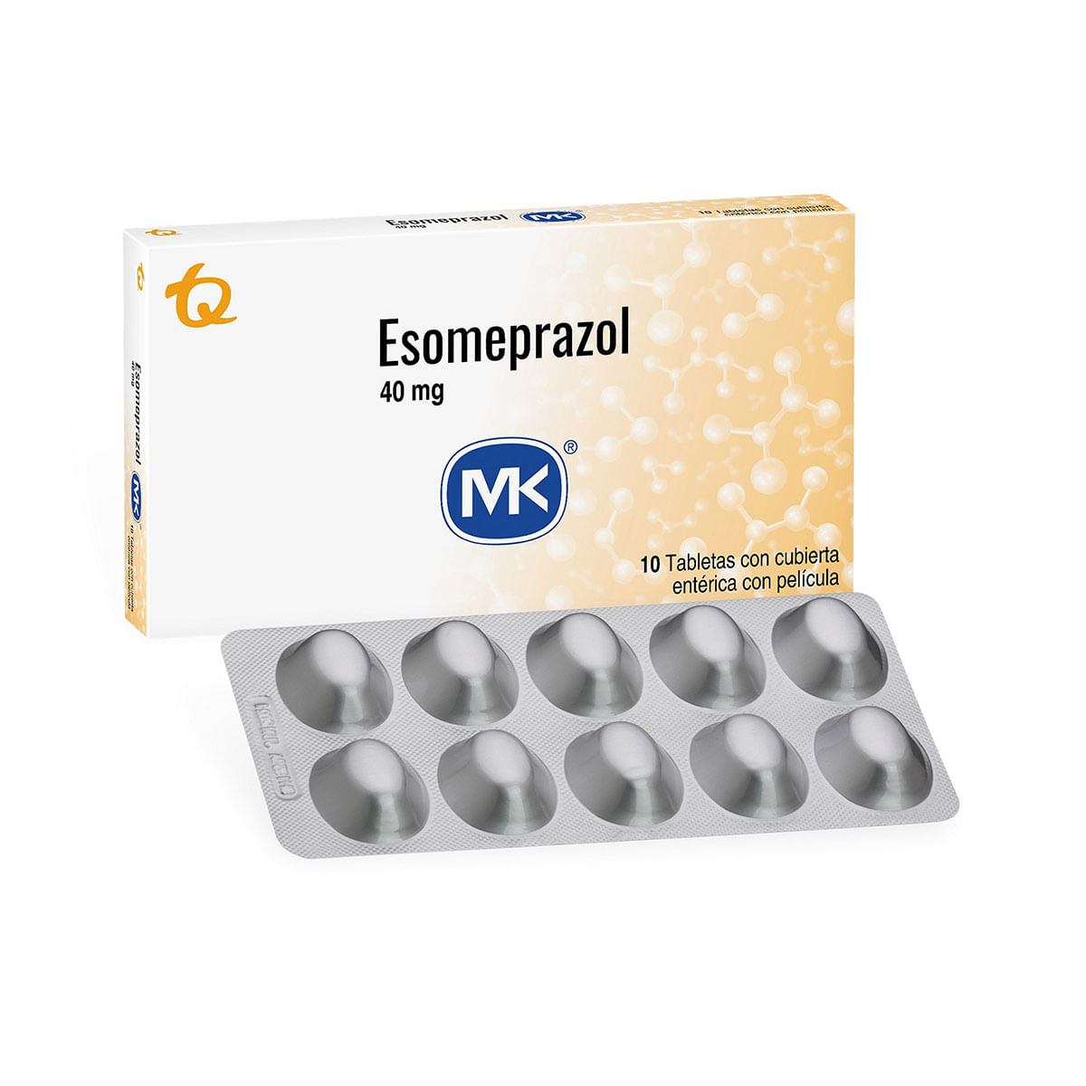 Esomeprazol 40 Mg Mk Caja X 10 Tabletas Cubiertas.