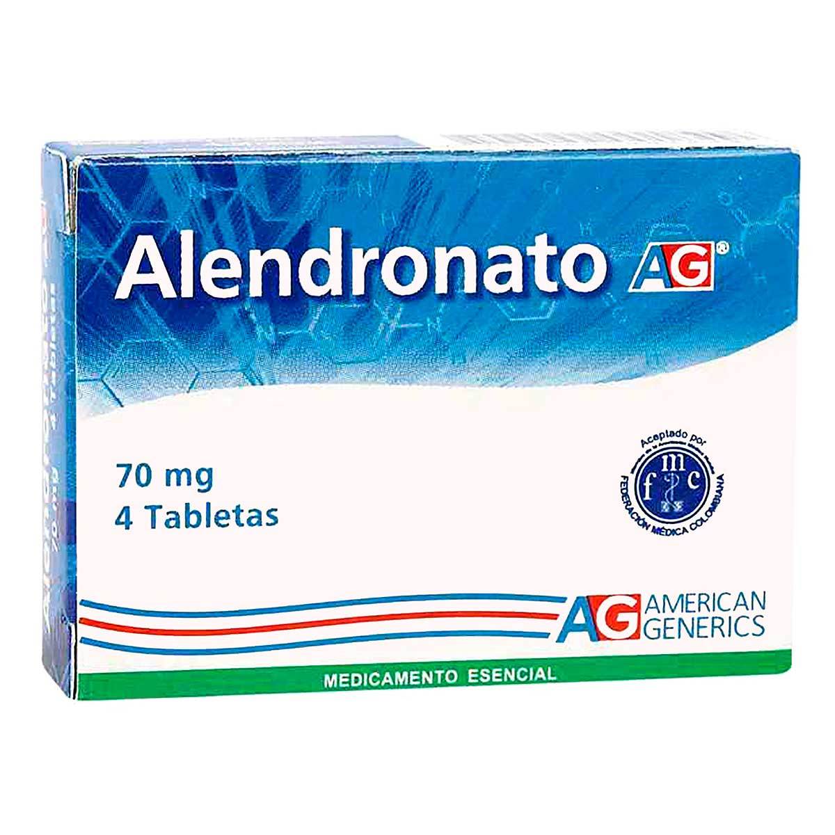Alendronato 70 Mg Ag Caja X 4 Tabletas.