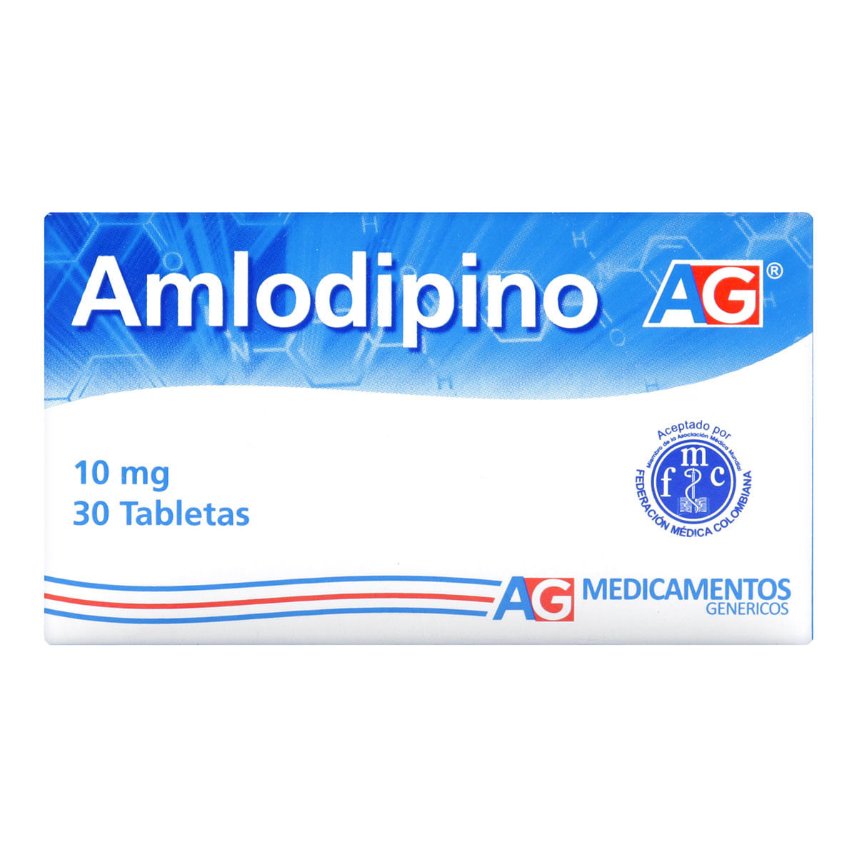 Amlodipino 10 Mg Ag Caja X 30 Tabletas.
