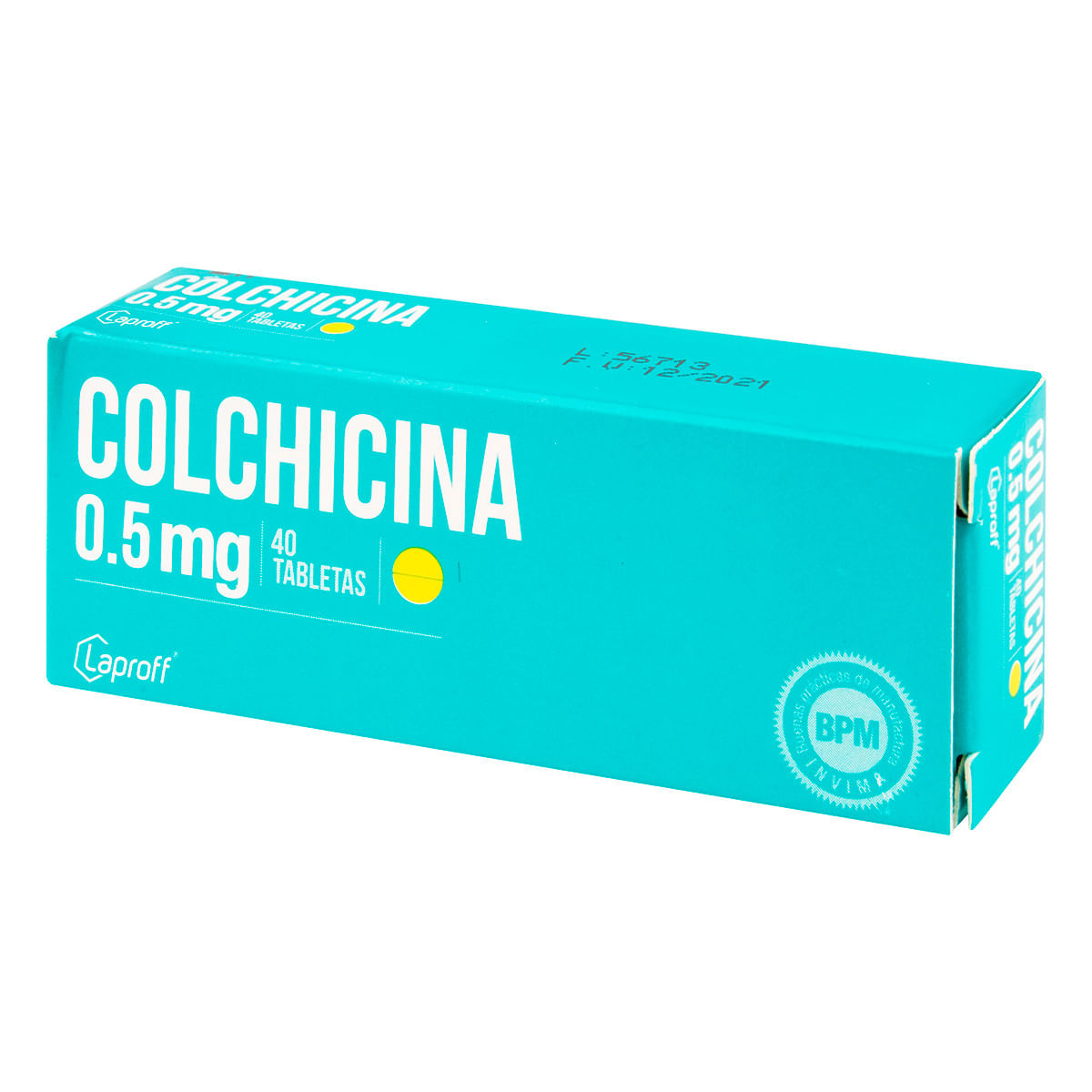 Colchicina 0.5 Mg Laproff Caja X 40 Tabletas.