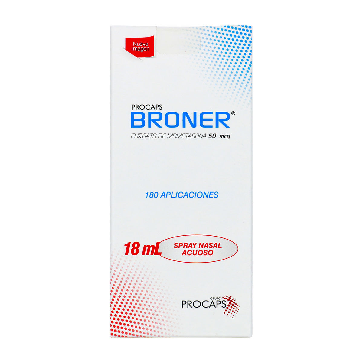 . Spray Nasal Acuoso Broner 50 Mcg Procaps Frasco x 18 mL