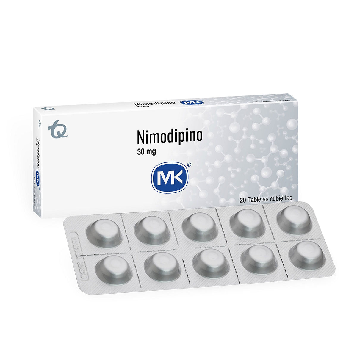 Nimodipino 30 Mg Mk Caja X 20 Tabletas Cubiertas.