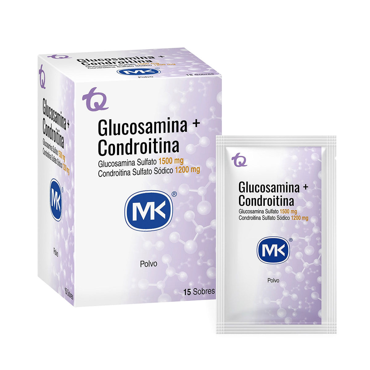 Glucosamina/Condroitina 1500 Mg/1200 Mg Mk Polvo Caja X 15 Sobres.