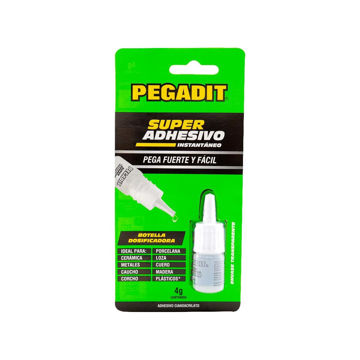 Pegante Pegadit Súper Adhesivo Frasco x 4 g