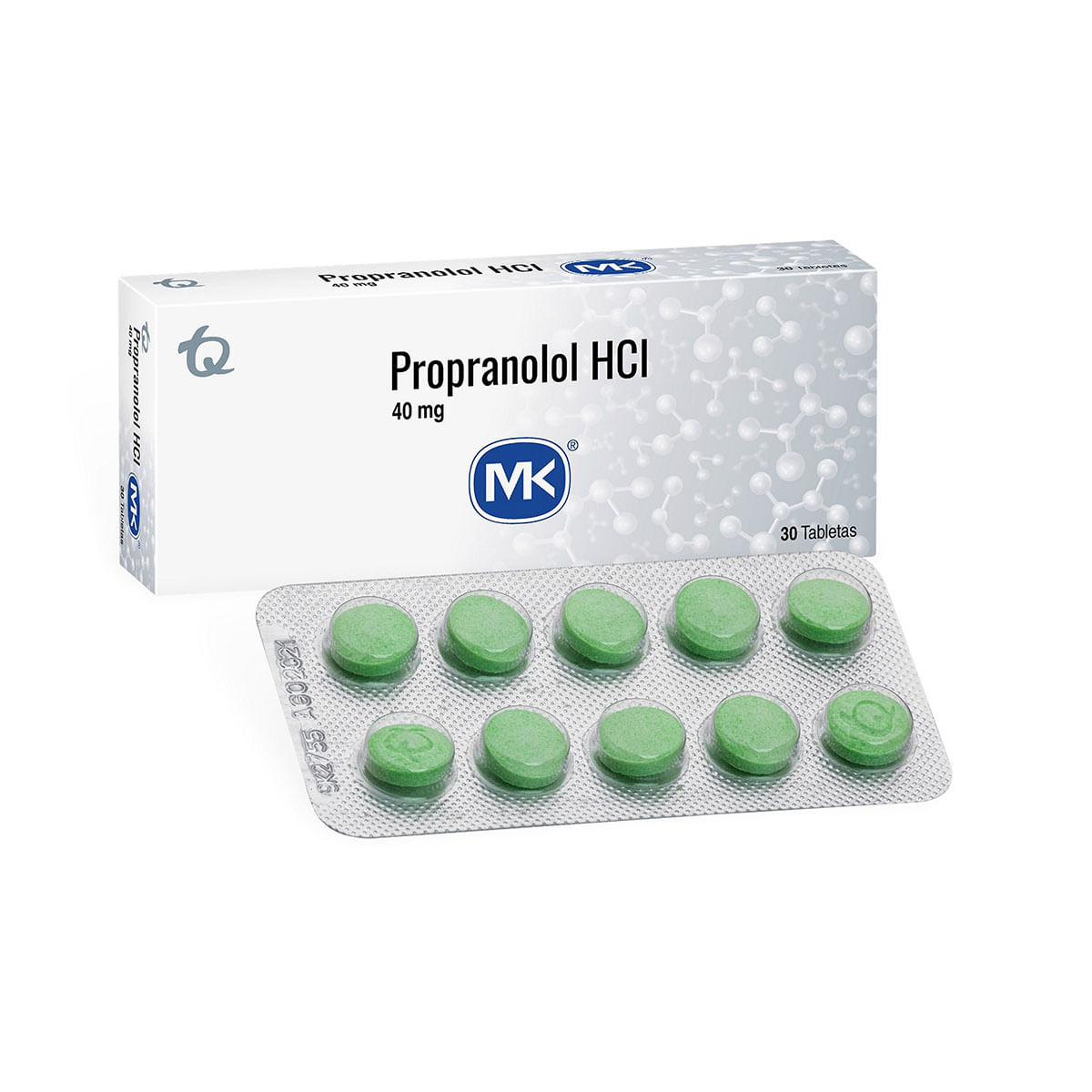 Propranolol Hci 40 Mg Mk X 30 Tabletas.