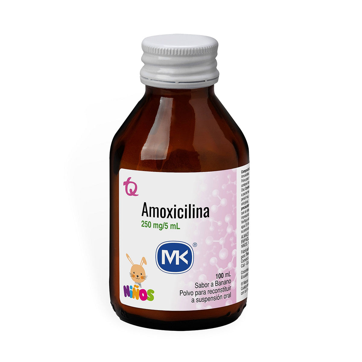Suspensión Polvo Amoxicilina 250 Mg/5 Ml Mk Frasco X 100 Ml.
