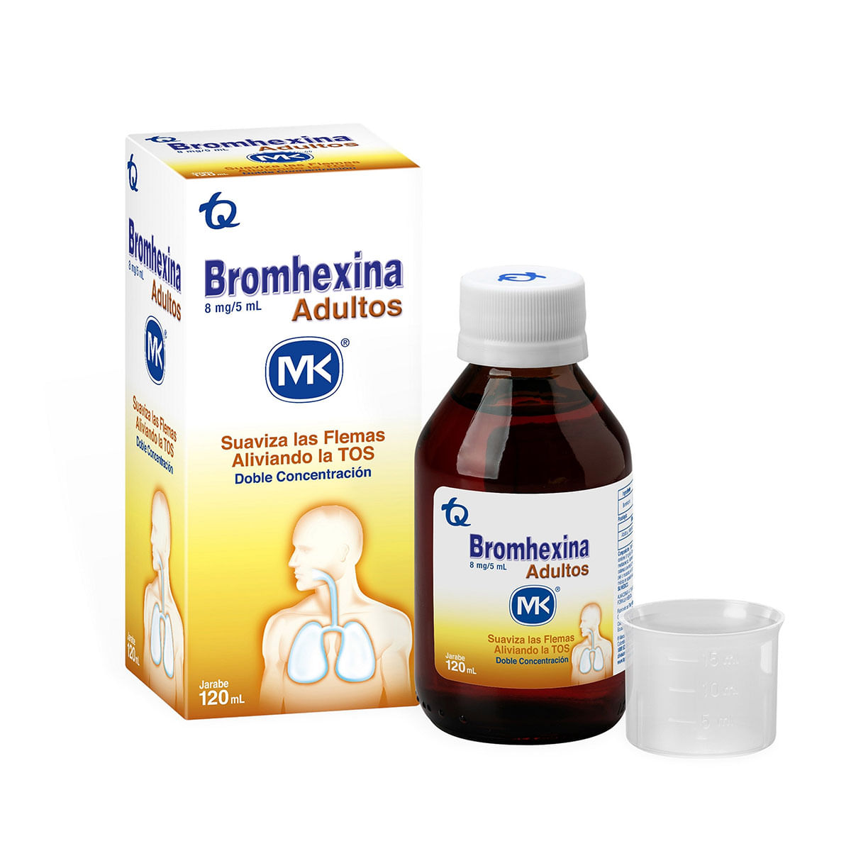 Jarabe Bromhexina 8 Mg/5 Ml Adultos Mk Frasco X 120 Ml.