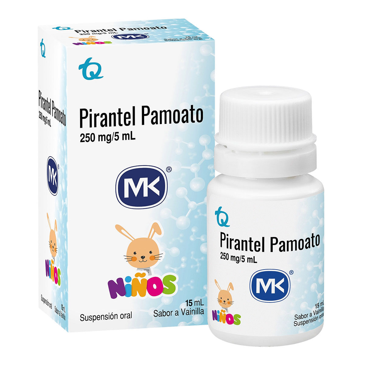 Suspensión Oral Pirantel Pamoato 250 Mg/5 Ml Frasco X 15 Ml.