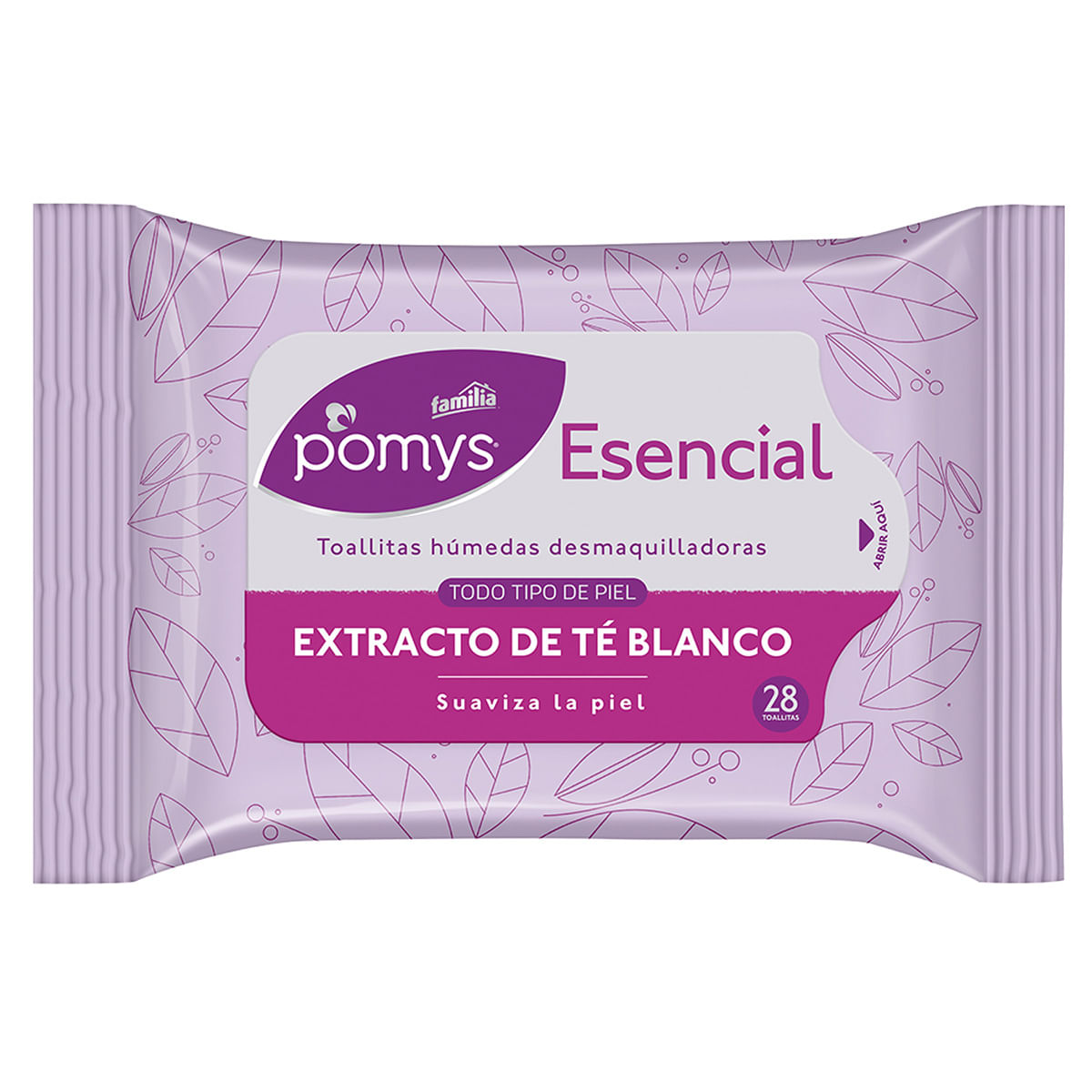 Toallitas Húmedas Familia Pomys Desmaquilladoras Basic Paquete x 28 Uds