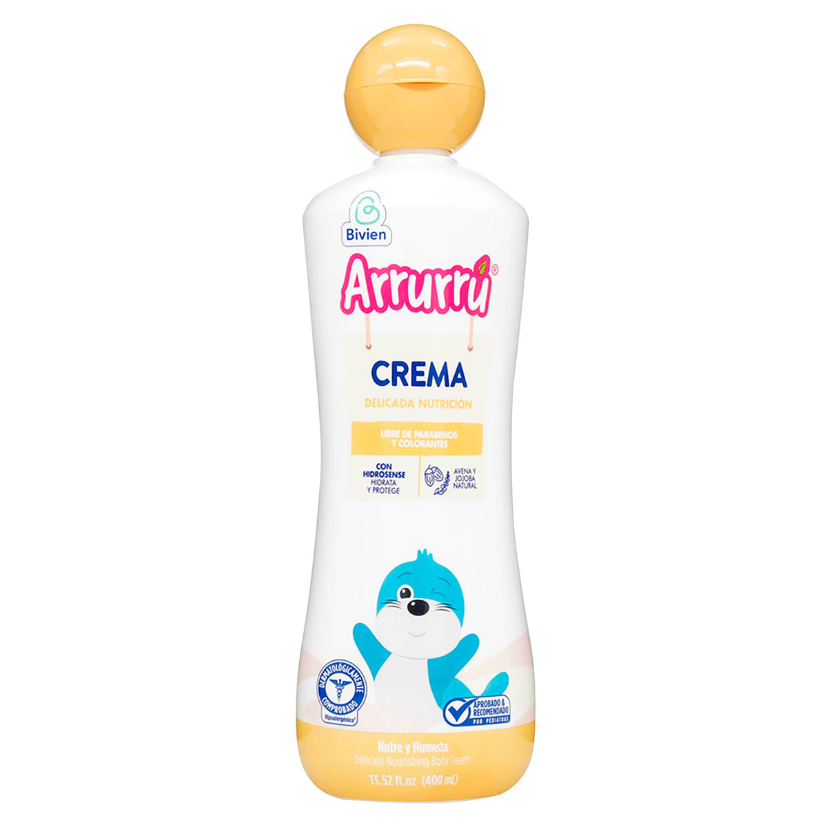 Crema Corporal Arrurrú Naturals Bebé Avena Ultra Humectante Hipoalergénico Frasco x 400 mL.