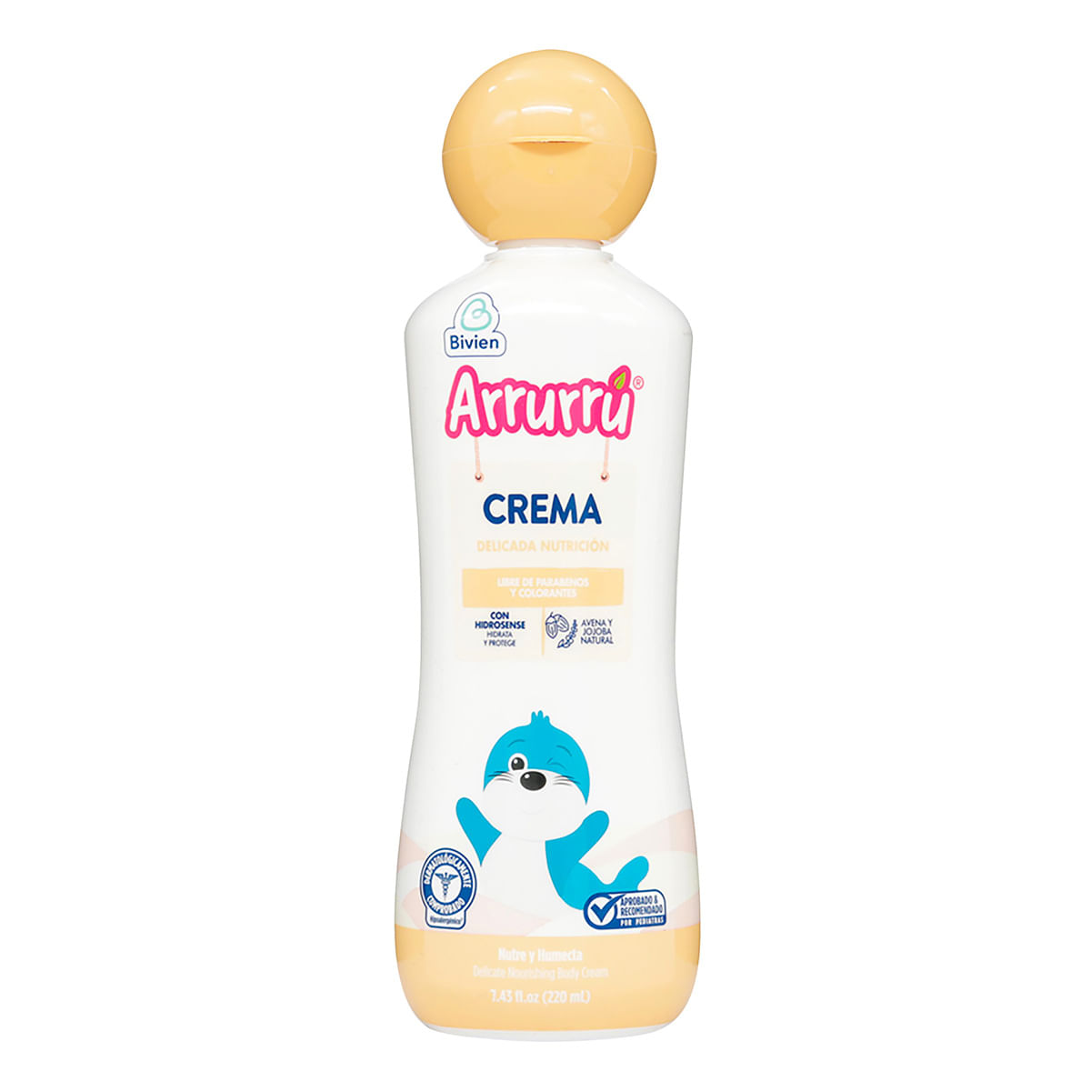 Crema Corporal Arrurrú Naturals Bebé Avena Ultra Humectante Hipoalergénico Frasco x 220 mL.