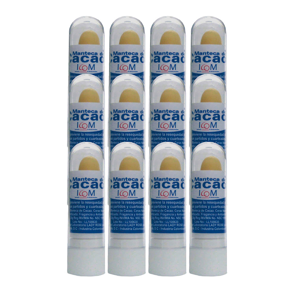 Manteca De Cacao Icom Labial Caja X 12 Uds.