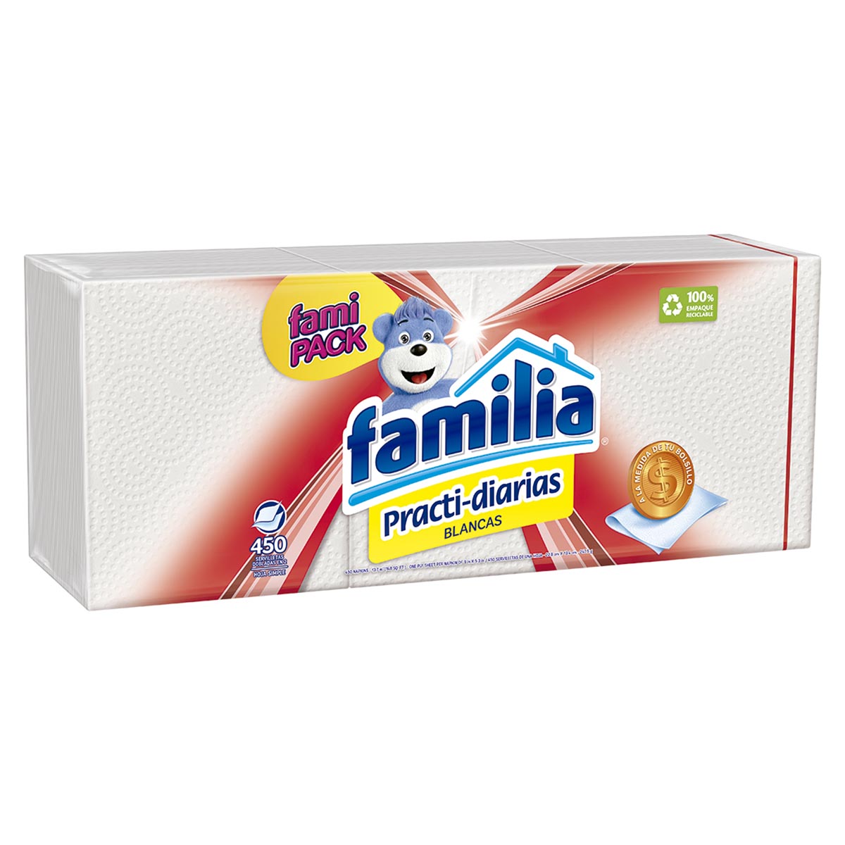 Servilletas Familia Practi-Diarias Blancas Paquete x 450 Uds