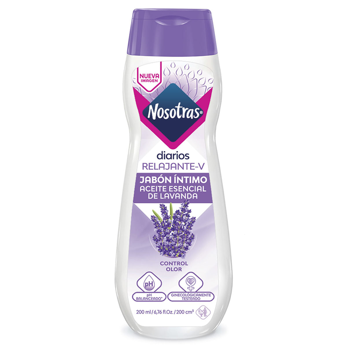 Jabón Íntimo Nosotras Fórmula Relajante Lavanda Frasco x 200 mL.
