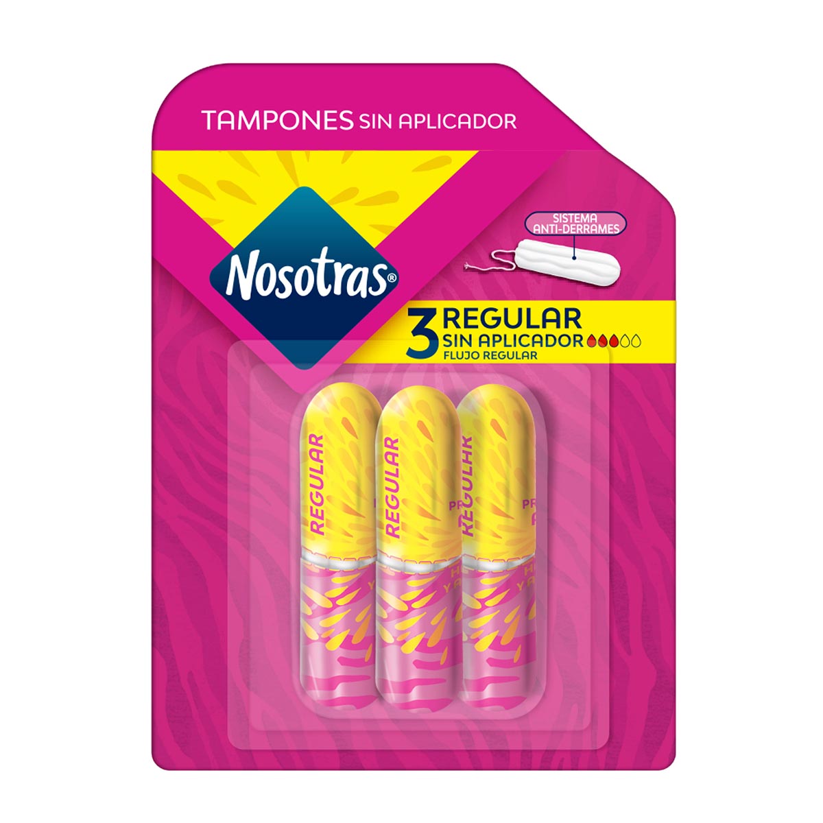 Tampones Nosotras Regular Normal Sin Aplicador Blister x 3 Uds.