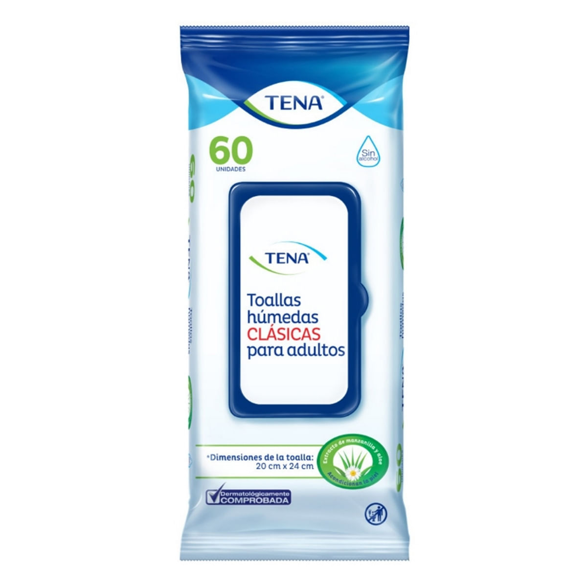 Toallas Húmedas Tena Adultos Clásicas Paquete X 60 Uds.